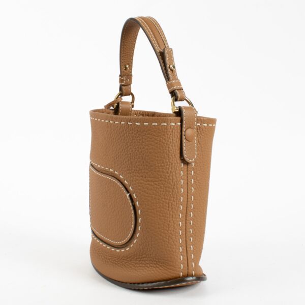 Delvaux Camel Pin Mini Bucket Bag