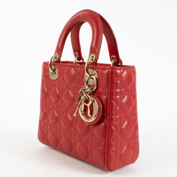 Christian Dior Red Small Lady Dior Bag