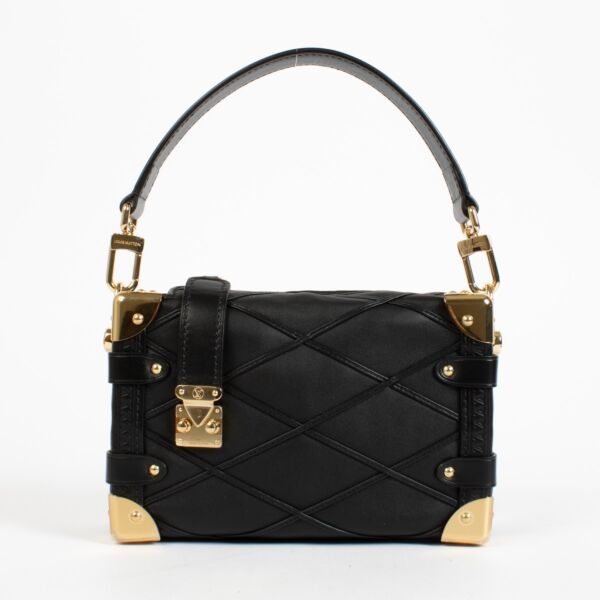 authentic preloved Louis Vuitton Black Malletage Side Trunk on Labellov.com