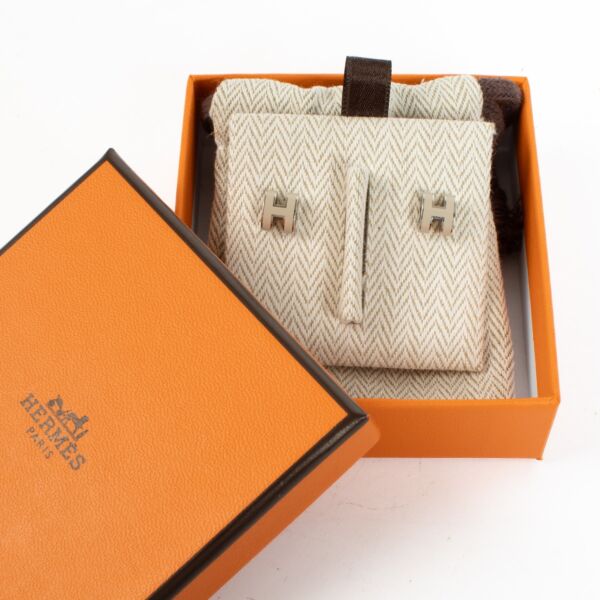 Hermès Grey Mini Pop H Earrings