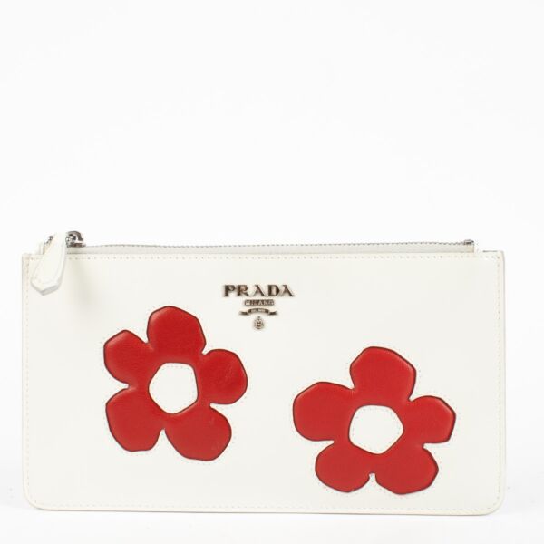 authentic preloved Prada SS13 Beige Patent Floral Wallet on Labellov.com