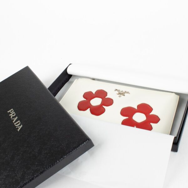 Prada SS13 Beige Patent Floral Wallet
