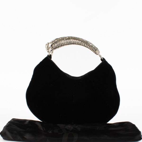 Saint Laurent Black Velvet Mini Mombasa Bag