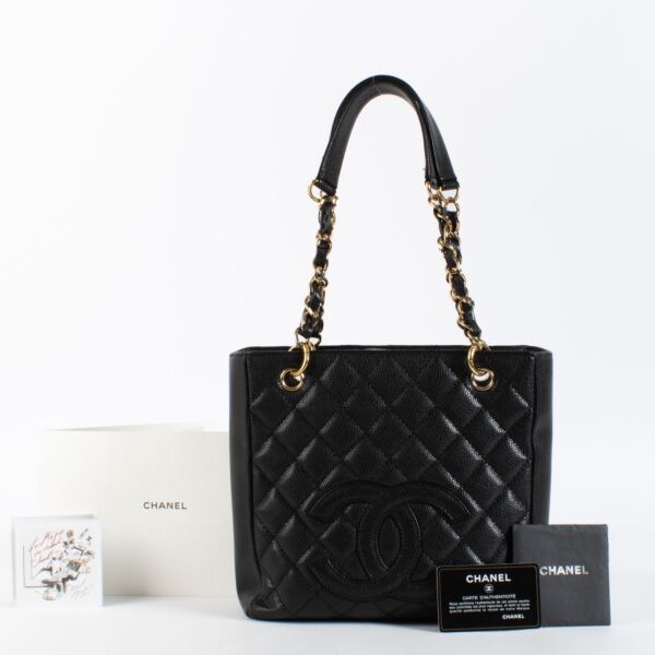 Chanel Black Caviar Petite Shopping Tote PST