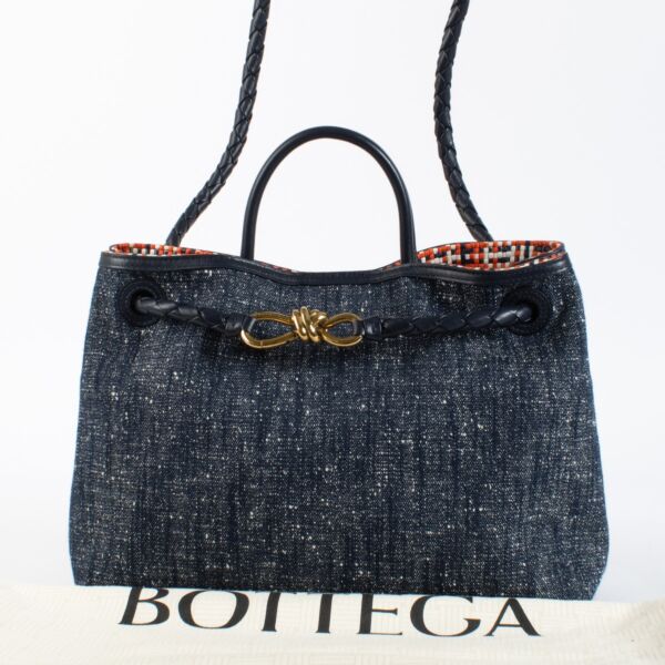 Bottega Veneta Denim Bouclé Medium Andiamo Bag