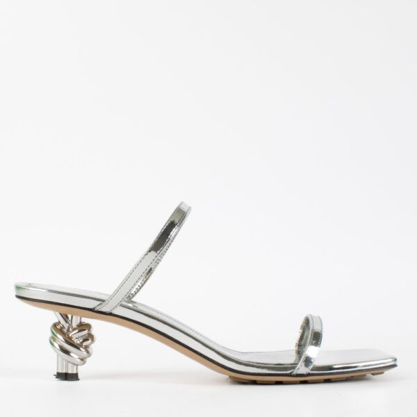 Bottega Veneta Silver Knot Mules - Size 37 1/2