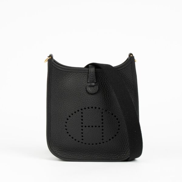 Shop this 100% authentic Hermès Evelyne 16 Black Clemence GHW Bag at Labellov.com