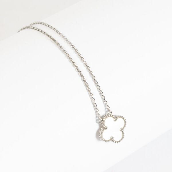 Van Cleef & Arpels Pendant Vintage Alhambra White Gold Mother-of-Pearl