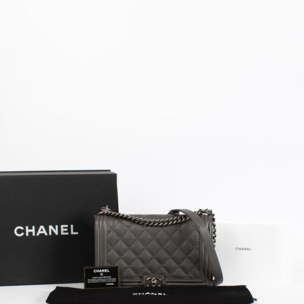 Chanel Grey Wild Stitch Large Boy Chanel Bag