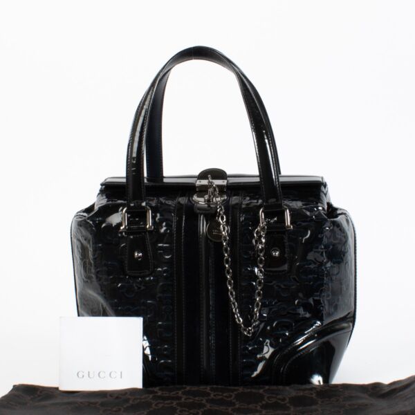 Gucci Blue Patent  Treasure Bag Top handle