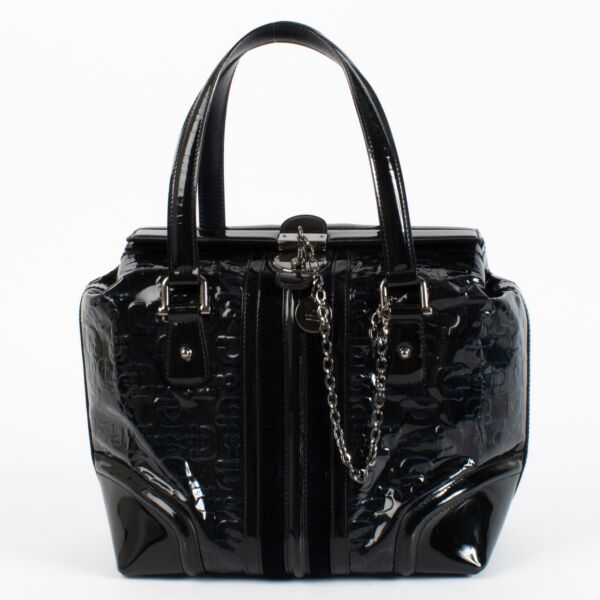 Authentic second hand Gucci Blue Patent Treasure Top Handle Bag on Labellov.com