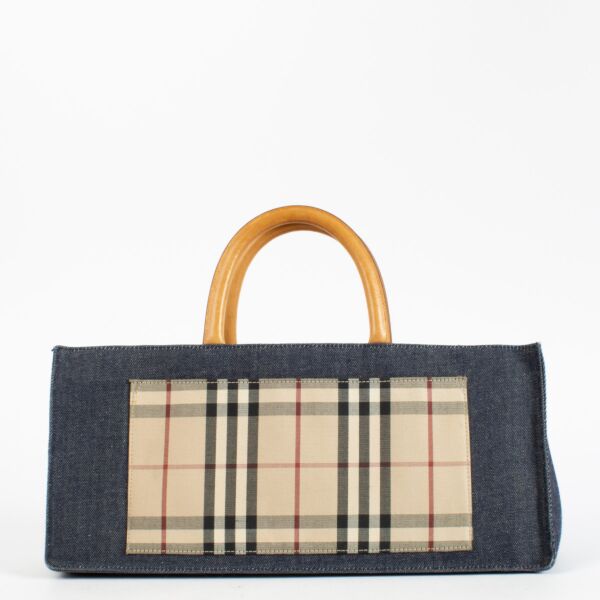 Burberry Denim Check Top Handle Bag