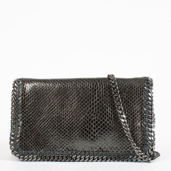 Stella McCartney Metallic Embossed Falabella Wallet Crossbody Bag