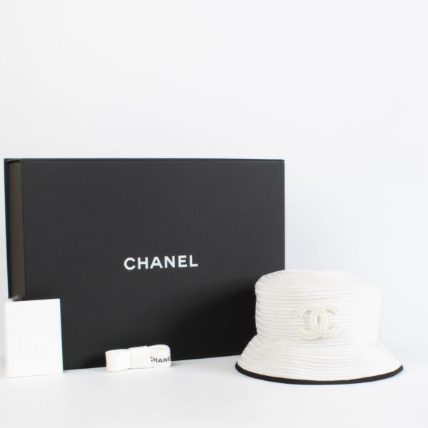 Chanel 22P White CC Cotton Hat - Size M