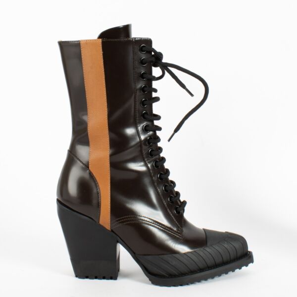 Chloé Brown/Tan Lace-Up Boots - Size 38