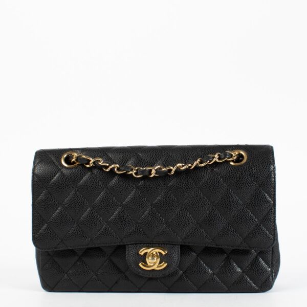 Authentic Preloved Chanel Black Caviar Medium Classic 11.12 Classic flap bag on labellov.com