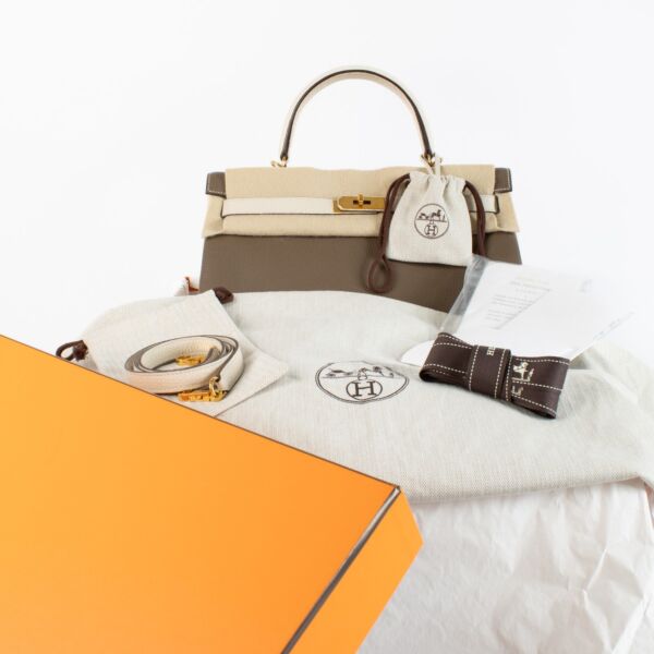 Hermès HSS Kelly 35 Etoupe/Nata Clemence GHW