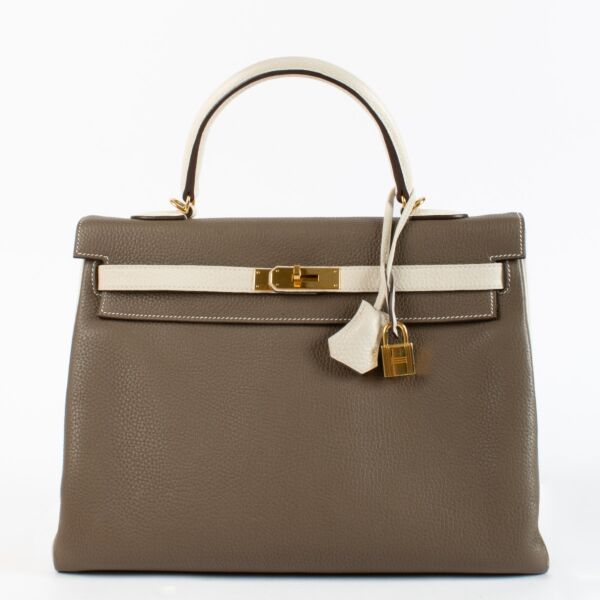 Hermès HSS Kelly 35 Etoupe/Nata Clemence GHW