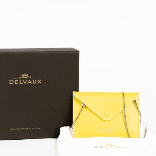 Delvaux Yellow Message S Chaine Card Holder