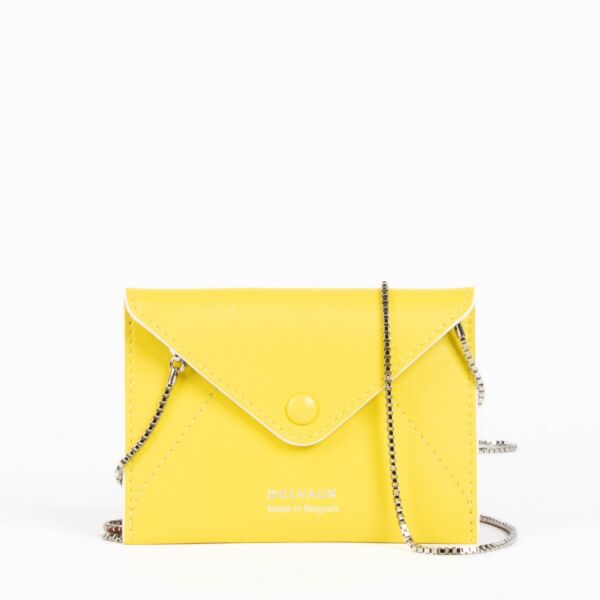 Shop this 100% authentic Delvaux Yellow Message S Chaîne Card Holder at Labellov.com