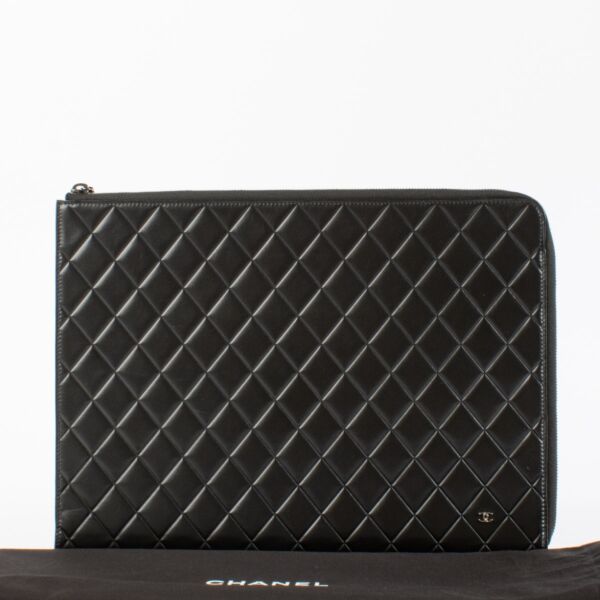 Chanel Black Laptop Case Travel Bag