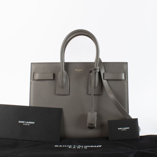 Saint Laurent Taupe Small Sac De Jour Bag