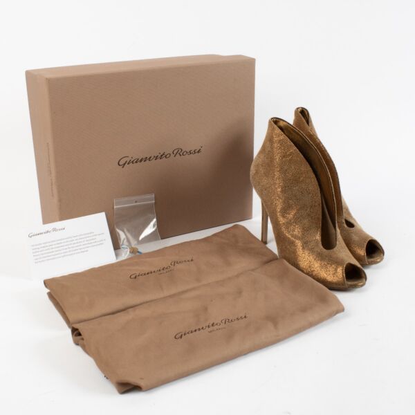 Gianvito Rossi Bronze Vamp Ankle Boots - Size 38