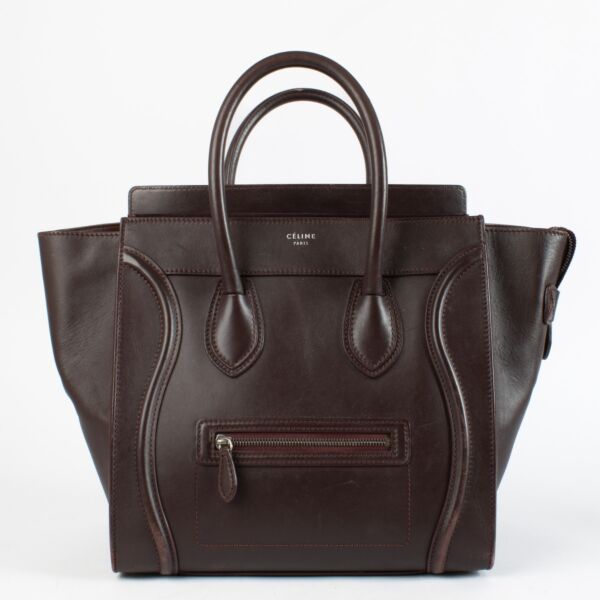 Celine Burgundy Luggage Bag