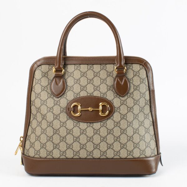 Authentic Preloved Gucci Monogram Horsebit Top handle on Labellov.com