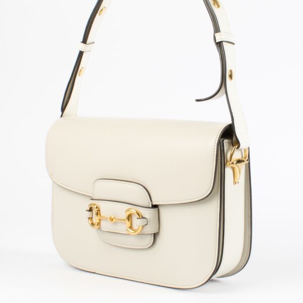 Gucci White Horsebit 1955 Medium Bag