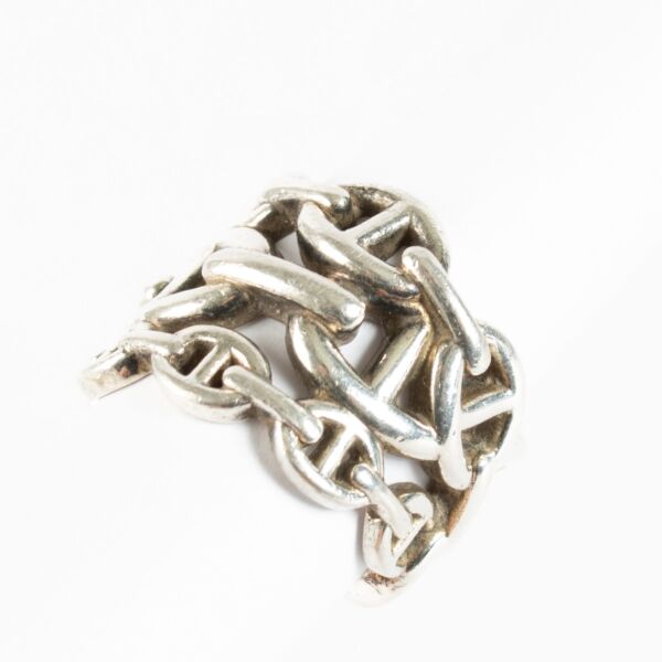 Authentic second-hand Hermes Chain D’ancre Enchaînée Ring - Size 55 on labellov.com