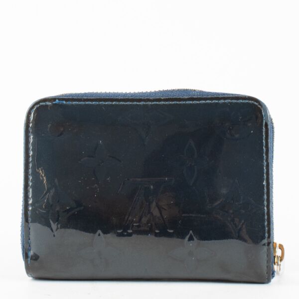 Louis Vuitton Blue Monogram Vernis Zippy Coin Purse Wallet