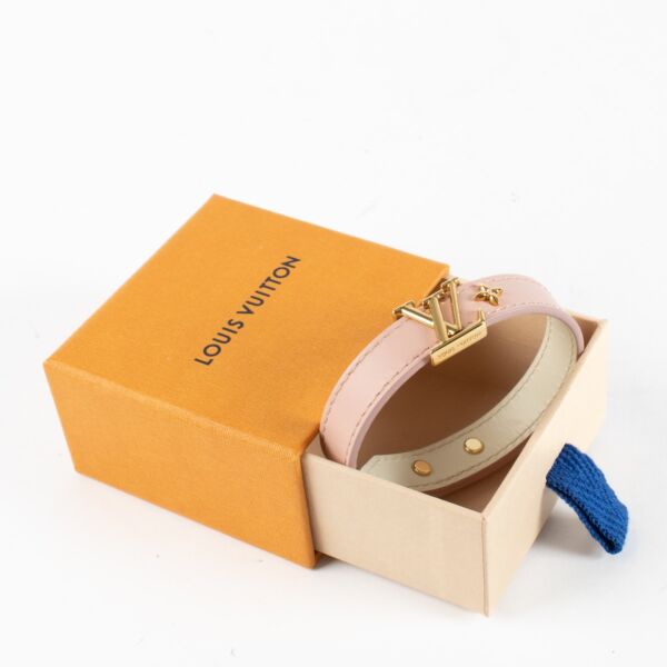 Louis Vuitton Pink Leather LV Iconic Bracelet 