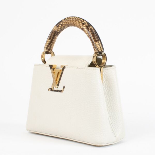 Louis Vuitton White Python Capucines Mini