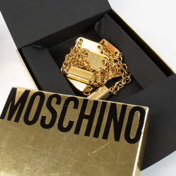 Moschino Gold Bar Chain Belt