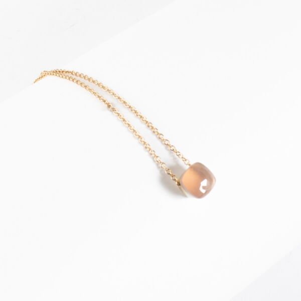 Pomellato Rose Quartz/Yellow Gold Nudo Petit Necklace with Pendant
