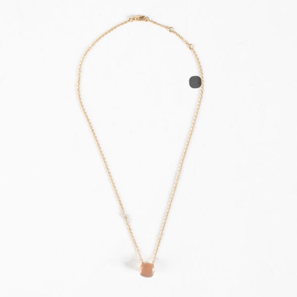 Pomellato Rose Quartz/Yellow Gold Nudo Petit Necklace with Pendant