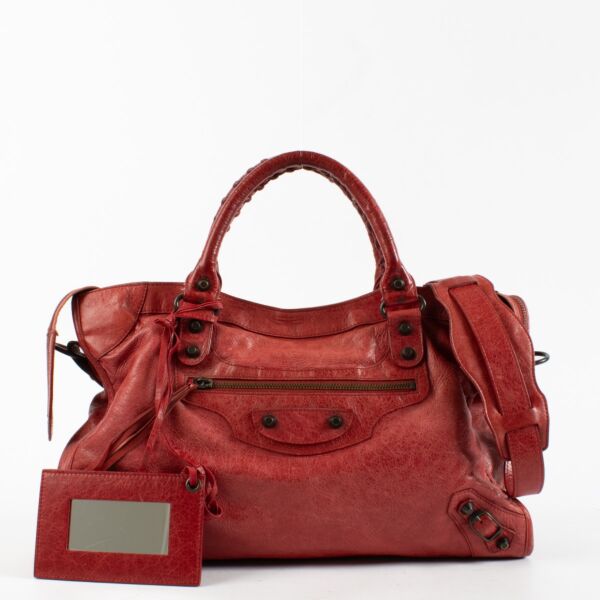 Balenciaga Red Classic City Bag 
