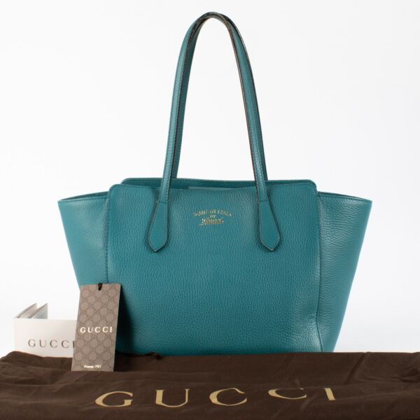 Gucci Teal Blue Small Swing Bag