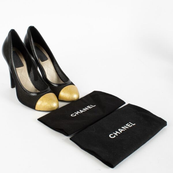 Chanel Black Mesh Pumps -Size 39 1/2