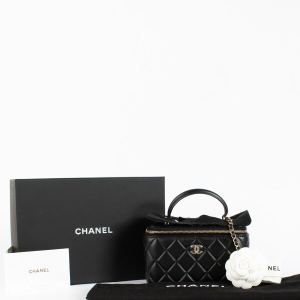 Chanel Black Lambskin Long Vanity with Chain