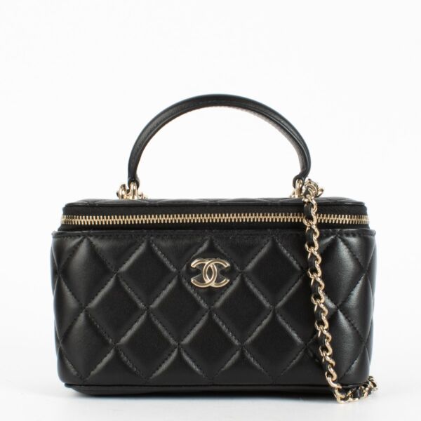 Chanel Black Lambskin Long Vanity with Chain