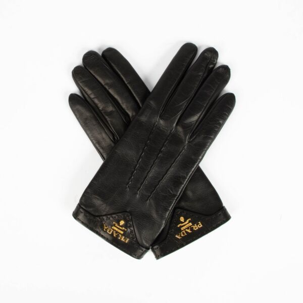 Shop Authentic Prada Black Leather Gloves on Labellov.com