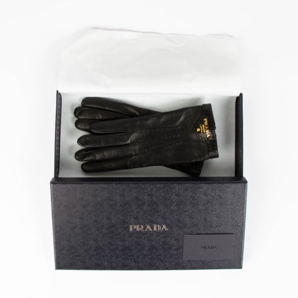 Prada Black Leather Gloves