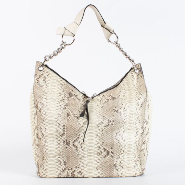 Authentic Preloved Jimmy Choo Grey Snakeskin Shoulder bag on labellov.com
