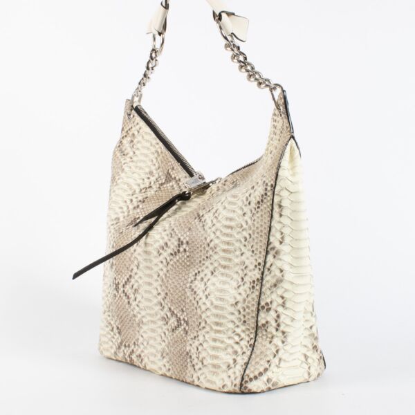 Jimmy Choo Grey Snakeskin Shoulder Bag