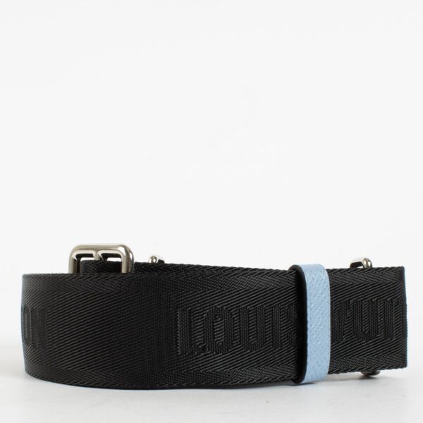 Louis Vuitton Black Sky Blue Nylon Alpha Messenger Strap
