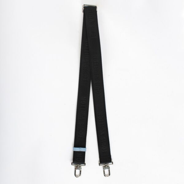 Authentic preloved Louis Vuitton Black Sky Blue Nylon Alpha Messenger Strap on Labellov.com