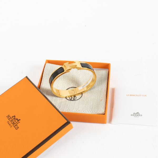 Hermès Black Clic H Bracelet - Size PM