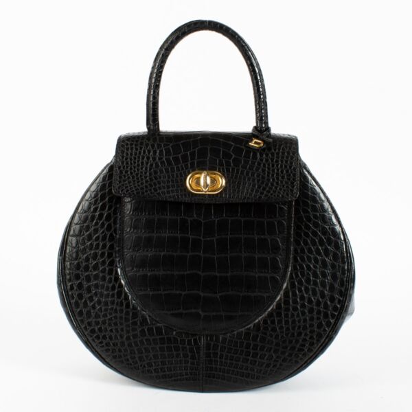 Authentic pre-loved Delvaux Black Crocodile Extase Bag on Labellov.com